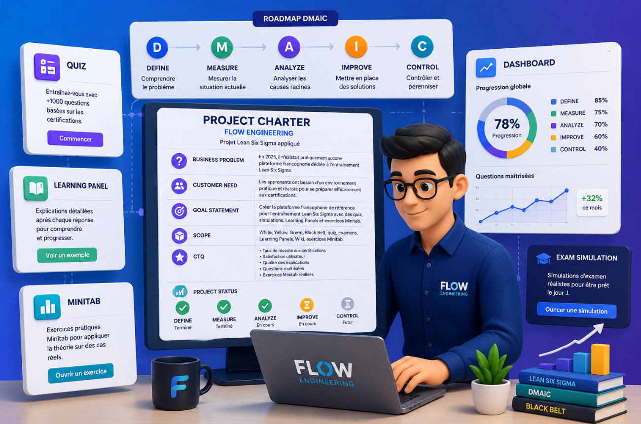 Illustration FLOW Engineering - Plateforme Lean Six Sigma